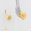 CLUM SAKURA FLOWER FIVE PETAL FLOWER POLISH 316L SURGICAL STEEL L-SHAPE NOSE RING